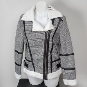 NWT JOUJOU SHERPA LINED COLD WEATHER MOTO COAT - M